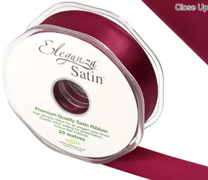 Eleganza Burgundy 25mm x 20m Satin Ribbon