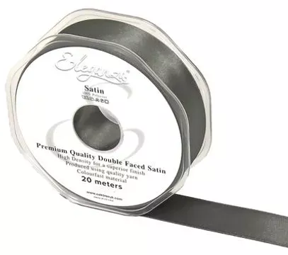 Eleganza Graphite 25mm x 20m Satin Ribbon