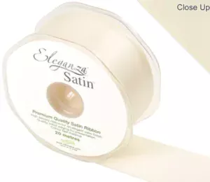 Eleganza Cream 38mm x 20m Satin Ribbon