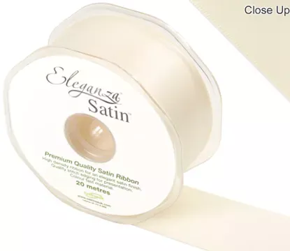 Eleganza Cream 38mm x 20m Satin Ribbon