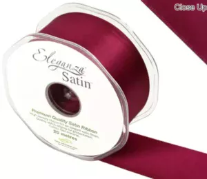 Eleganza Burgundy 38mm x 20m Satin Ribbon