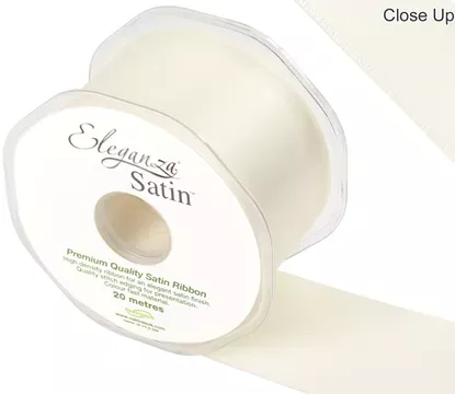 Eleganza Ivory 50mm x 20m Satin Ribbon