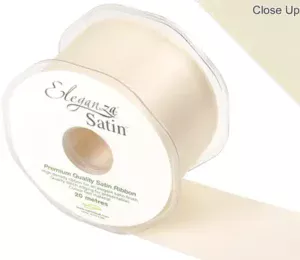 Eleganza Cream 50mm x 20m Satin Ribbon