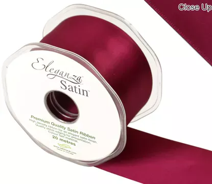 Eleganza Burgundy 50mm x 20m Satin Ribbon
