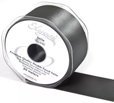 Eleganza Graphite 50mm x 20m Satin Ribbon