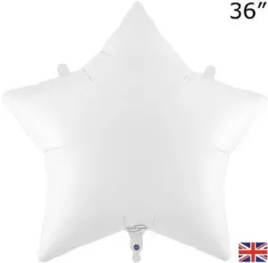 Oaktree 36 inch White Star Foil Balloon