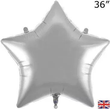 Oaktree 36 inch Silver Star Foil Balloon