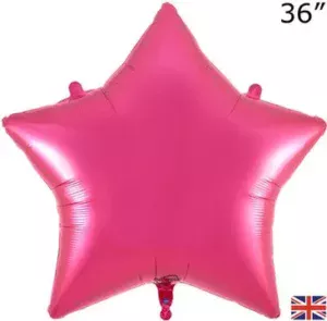 Oaktree 36 inch Fuchsia Star Foil Balloon