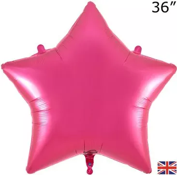 Oaktree 36 inch Fuchsia Star Foil Balloon