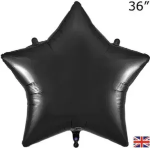 Oaktree 36 inch Black Star Foil Balloon