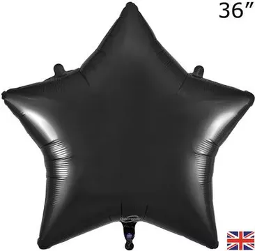 Oaktree 36 inch Black Star Foil Balloon