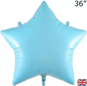 Oaktree 36 inch Matte Blue Star Foil Balloon