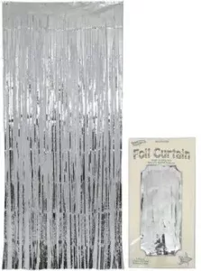 Oaktree 0.9m x 2.40m Metallic Silver Foil Curtain
