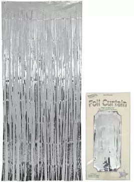 Oaktree 0.9m x 2.40m Metallic Silver Foil Curtain