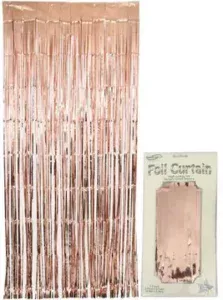 Oaktree 0.9m x 2.40m Metallic Rose Gold Foil Curtain