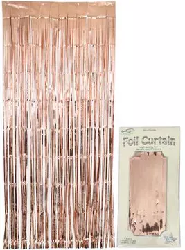 Oaktree 0.9m x 2.40m Metallic Rose Gold Foil Curtain