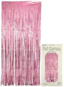 Oaktree 0.9m x 2.40m Metallic Lt.Pink Foil Curtain