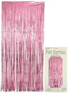 Oaktree 0.9m x 2.40m Metallic Lt.Pink Foil Curtain