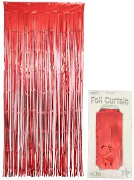 Oaktree 0.9m x 2.40m Metallic Red Foil Curtain