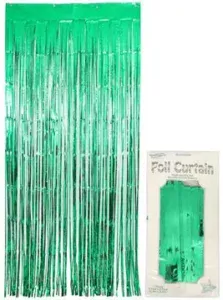 Oaktree 0.9m x 2.40m Metallic Green Foil Curtain