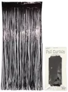 Oaktree 0.9m x 2.40m Metallic Black Foil Curtain