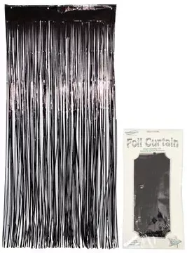 Oaktree 0.9m x 2.40m Metallic Black Foil Curtain