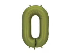 Party Deco 34 inch Olive Number 0 Foil Balloon