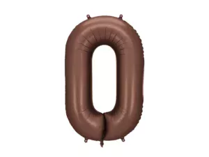 Party Deco 34 inch Mocha  Number 0 Foil Balloon