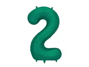 Party Deco 34 inch Bottle Green Number 2 Foil Balloon
