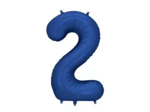 Party Deco 34 inch Navy Number 2 Foil Balloon