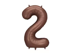 Party Deco 34 inch Mocha Number 2 Foil Balloon