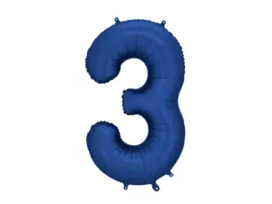 Party Deco 34 inch Navy Number 3 Foil Balloon