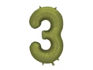 Party Deco 34 inch Olive Number 3 Foil Balloon