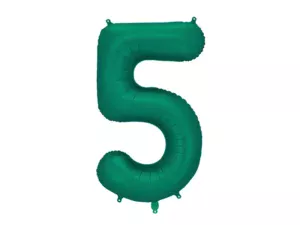 Party Deco 34 inch Bottle Green Number 5 Foil Balloon