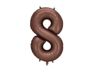 Party Deco 34 inch Mocha Number 8 Foil Balloon
