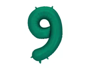 Party Deco 34 inch Bottle Green Number 9 Foil Balloon