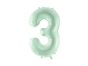 Party Deco 28 inch Green Number 3 Foil Balloon