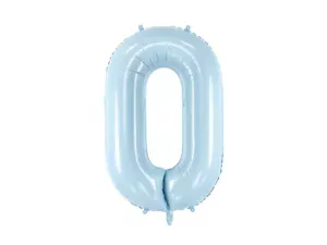 Party Deco 28 inch Light Blue Number 0 Foil Balloon