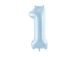 Party Deco 28 inch Light Blue Number 1 Foil Balloon