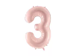 Party Deco 28 inch Light Pink Number 3 Foil Balloon