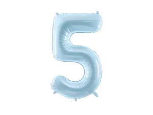 Party Deco 28 inch Light Blue Number 5 Foil Balloon