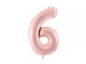 Party Deco 28 inch Light Pink Number 6 Foil Balloon