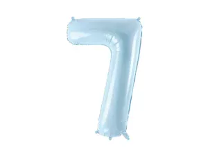 Party Deco 28 inch Light Blue Number 7 Foil Balloon