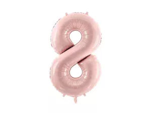 Party Deco 28 inch Light Pink Number 8 Foil Balloon