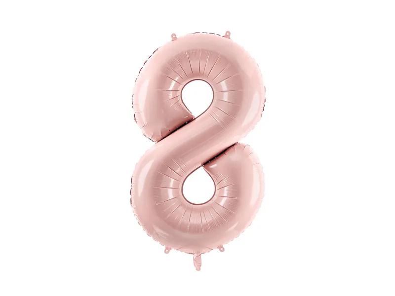 Party Deco 28 inch Light Pink Number 8 Foil Balloon