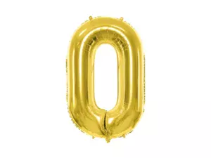 Party Deco 28 inch Gold number 0 Foil Balloon