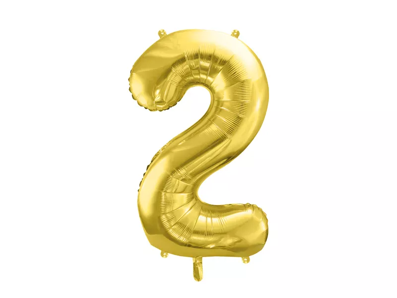 Party Deco 28 inch Gold number 2 Foil Balloon