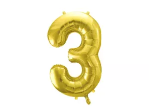 Party Deco 28 inch Gold number 3 Foil Balloon