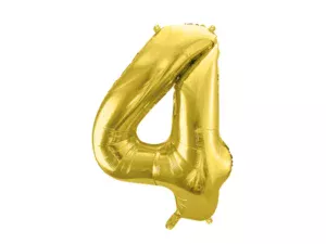 Party Deco 28 inch Gold number 4 Foil Balloon