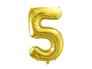 Party Deco 28 inch Gold number 5 Foil Balloon